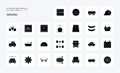 25 Vehicles Solid Glyph icon pack Royalty Free Stock Photo