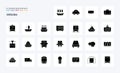 25 Vehicles Solid Glyph icon pack Royalty Free Stock Photo