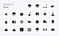 25 Vehicles Solid Glyph icon pack Royalty Free Stock Photo