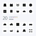 20 Vehicles Solid Glyph icon Pack like cabriolet jeep parking hummer transportation