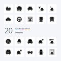 20 Vehicles Solid Glyph icon Pack like car star car important vehicles Royalty Free Stock Photo