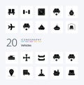 20 Vehicles Solid Glyph icon Pack like less car wrench vehicles important Royalty Free Stock Photo