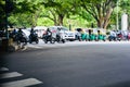 Vehicles stuck in a traffic signal in Bangalore India