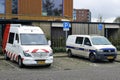 Vehicles of team security and enforcement municipality Zuidplas at city hall