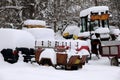 Vehicles Under Snow at the End of February