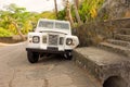 A vehicular fender-bender in the tropics Royalty Free Stock Photo