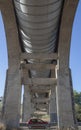 Vehicule crossing under Acedera Aqueduct, Spain Royalty Free Stock Photo