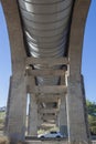 Vehicule crossing under Acedera Aqueduct, Spain Royalty Free Stock Photo