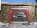 Graffiti on the garage door `car` Royalty Free Stock Photo