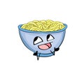 Happy Internet meme face on a bowl of pasta