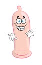 happy cartoon illustration of a condom