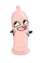 Happy internet meme illustration of condom