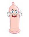 Punk cartoon illustration of condom