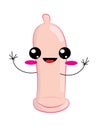 Cute cartoon illustration of condom