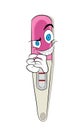 Evil cartoon illustration of pregnancy test