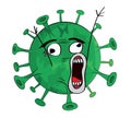 Crazy internet meme illustration of virus