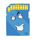 Curious internet meme illustration of SD card