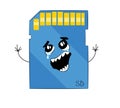 Crying internet meme illustration of SD card