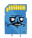 Troll internet meme illustration of SD card