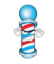 Angry cartoon illustration of barber pole light Royalty Free Stock Photo