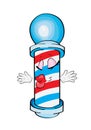 Kissing cartoon illustration of barber pole light Royalty Free Stock Photo