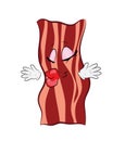 Kissing cartoon illustration of bacon