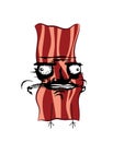 Troll internet meme illustration of bacon