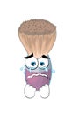 Crying cartoon illustration of barber brush