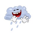 Laughing cartoon illustration of rain cloud