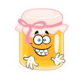 Happy cartoon illustration of honey jar
