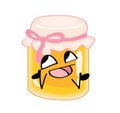 Happy internet meme illustration of honey jar
