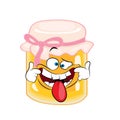 Annoying cartoon illustration of honey jar