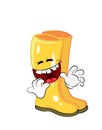 Laughing  cartoon illustration of autumn boots Royalty Free Stock Photo