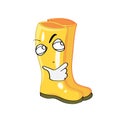 Curious internet meme illustration of autumn boots Royalty Free Stock Photo