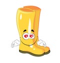 In love cartoon illustration of autumn boots