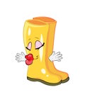 Kissing cartoon illustration of autumn boots