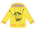 Laughing internet meme illustration of yellow rain coat