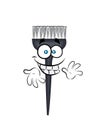 Happy cartoon illustration of hair coloring brush Royalty Free Stock Photo
