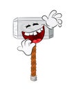 Laughing cartoon illustration of thor hammer