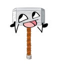 Happy internet meme illustration of thor hammer
