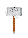 Curious internet meme illustration of thor hammer