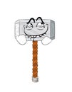 Comic internet meme illustration of thor hammer
