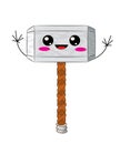 Cute cartoon illustration of thor hammer