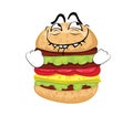 Comic internet meme illustration of triple burger