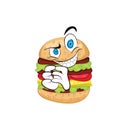 Evil cartoon illustration of triple burger