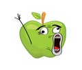 Crazy internet meme illustration of green apple