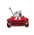 Crazy internet meme illustration of mustang car Royalty Free Stock Photo