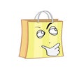 Curious internet meme illustration of shopping bag