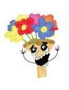 Crying internet meme illustration of flowers