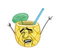 Laughing internet meme illustration of pinacolada cocktail